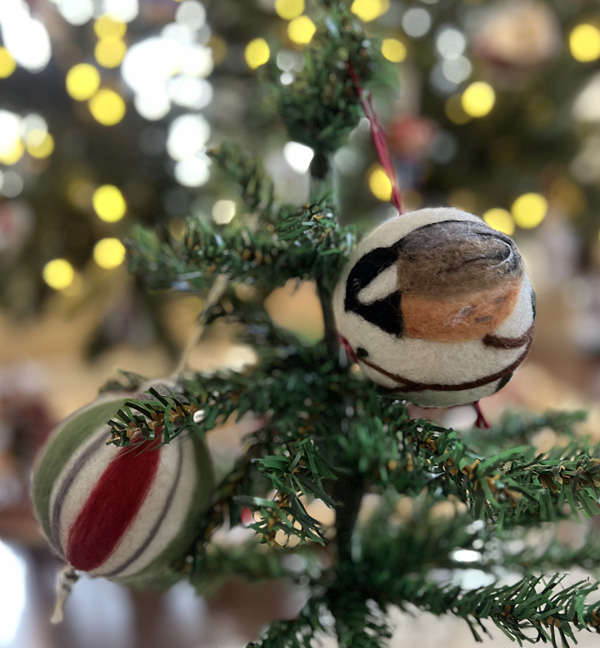 felted ornaments